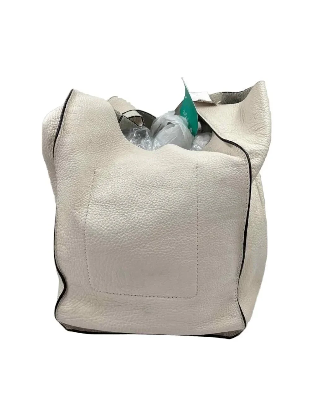 RAG & BONE Cream White Leather LOGAN Hobo Shopper Shoulder Bag Purse